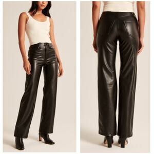 Abercrombie & Fitch 90s Relaxed Jean Ultra High Rise Vegan Faux Leather  34 18